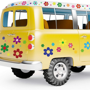 Custom Flower Car Decals Window Clings Sticker Multicolored Decals for Window Laptop Car Wall Decoration