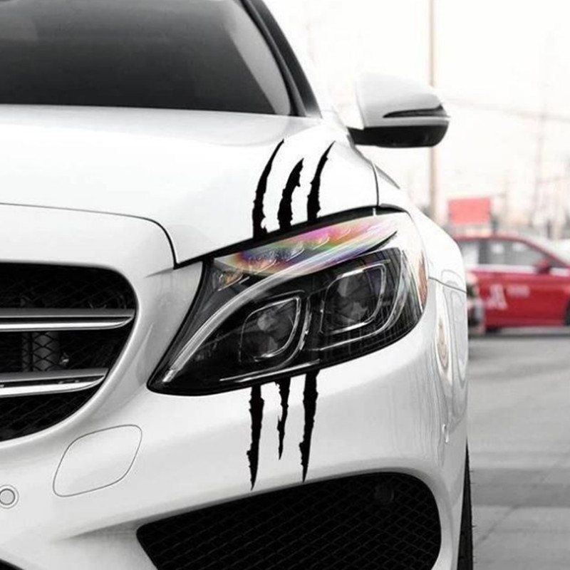 Car Sticker Reflective Claw Scratch Stripe Marks Headlight Decal Paw Creative Scratch Sticker Ghost Claw Sticker