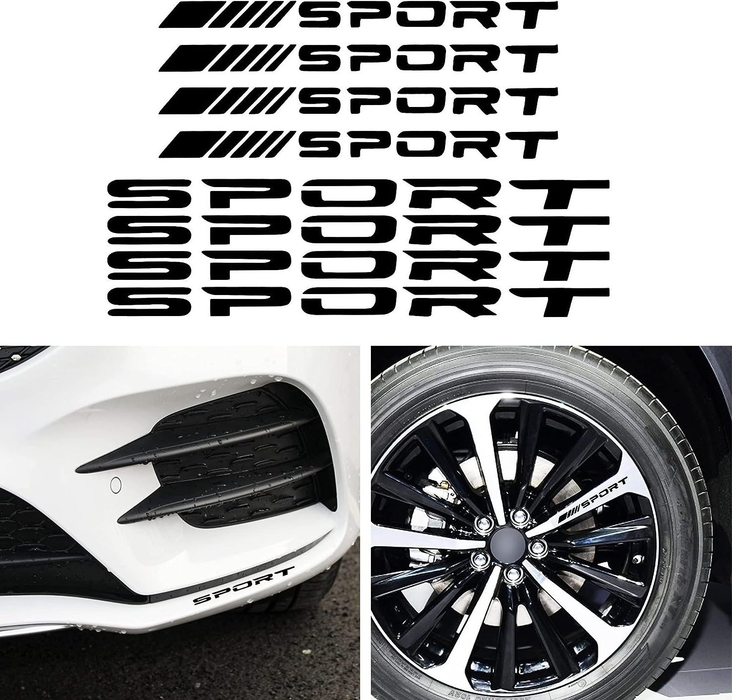 Sport Logo Car Rear Stickers & Mirror Decals Auto Wheel Reflective Personality Stripes Wheel Rim Decor Stickers