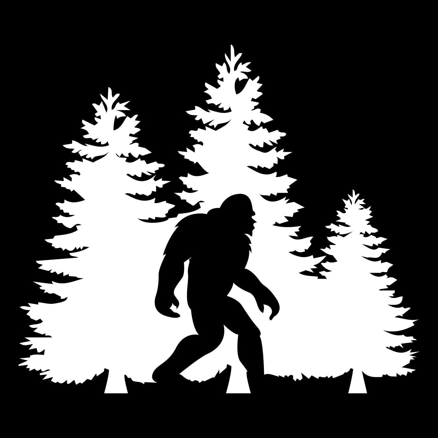 Bigfoot Trees Forest Vinyl Decal Sticker Car Truck Van SUV Window Wall Cup Laptop Decals