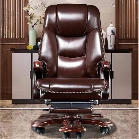 Luxury design ergonomic executive office chairs manager wood leather office chair for sale