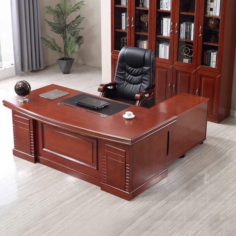 Manager L Shaped executive boss desk Modern Luxury Office Furniture Executive ceo wood Corner desks in l desks with storage