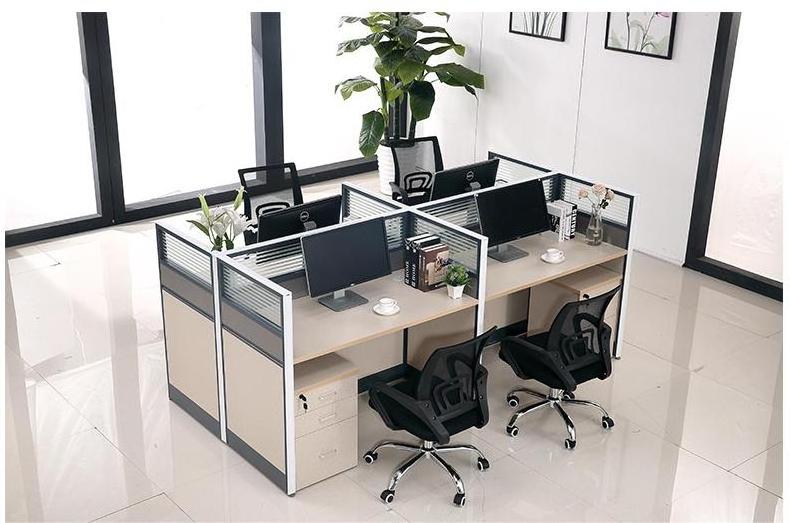 Popular Wholesale Office Desk Furniture Design with Screen 2/4/6 Person Staff Desk Workstation