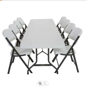 Wholesale Outdoor Camping White HDPE Plastic and Steel Tube Folding Chairs for Banquet Events Wedding