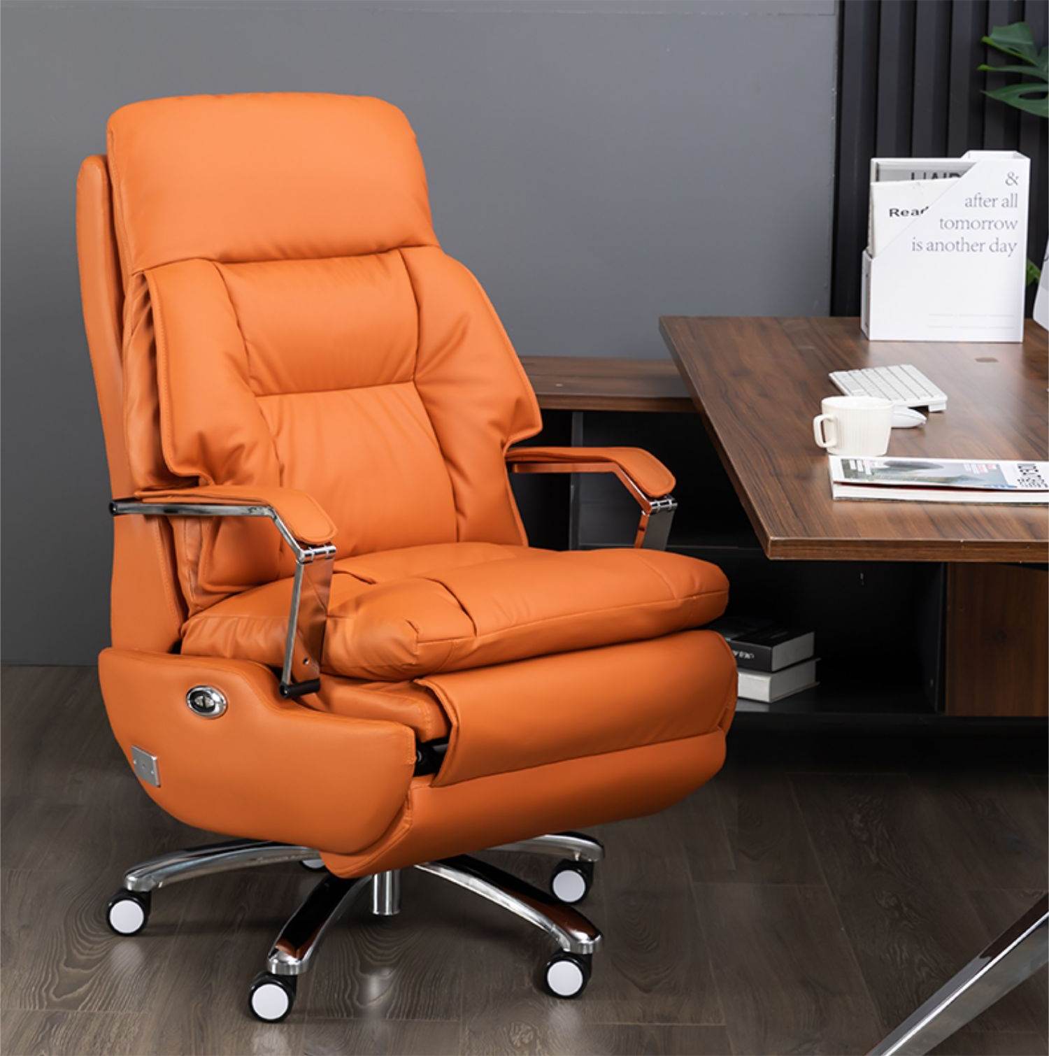 genuine leather executive leather office electric adjustable office chair office chair electric with automatic footrest