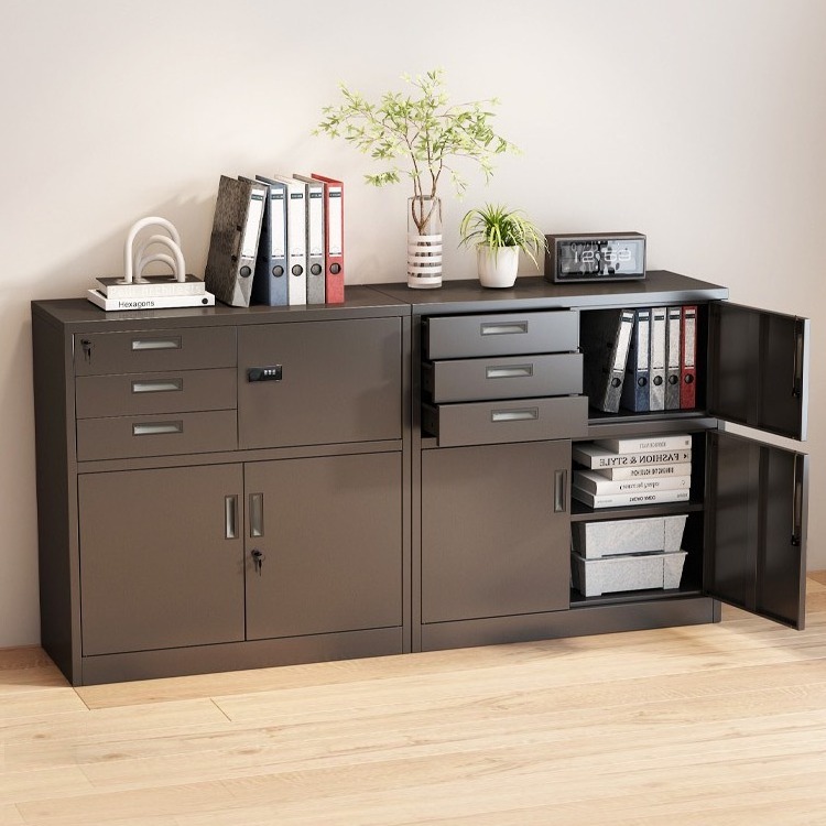 Modern steel and metal movable short cabinets with locks and keys, office cabinets, file filling cabinets