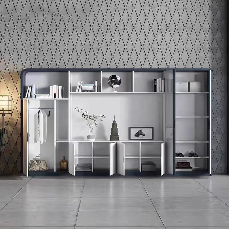 White Modern Wooden MDF Luxury with drawer Storage Shelf Bookcase Home Furniture Living Room File Locker side Cabinet