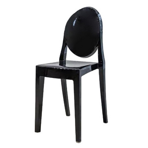 Fashion black hotel Chair Outdoor pp plastic chairs Crystal Dining ghost Chair for sale