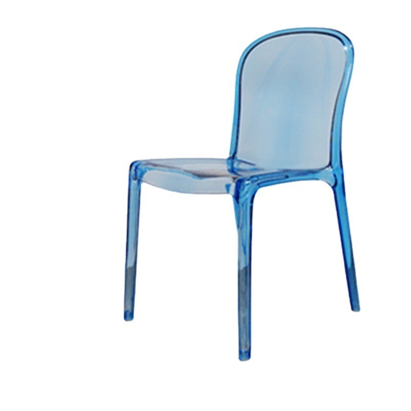 Transparent Chair Modern Minimalist Home Back Dining Chair Net blue Ins Style Plastic Crystal Chair