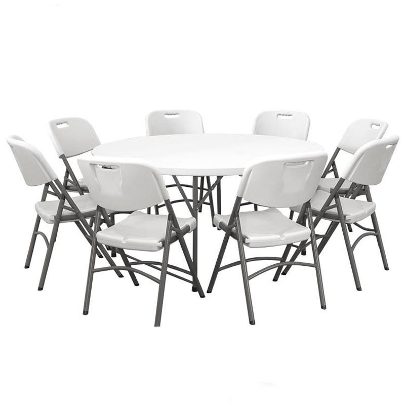 Wholesale Outdoor Camping White HDPE Plastic and Steel Tube Folding Chairs for Banquet Events Wedding