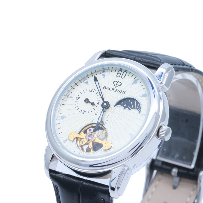 BAOLISHI women Automatic Mechanical Watch Sun Moon Star Watch 925 Sterling Silver