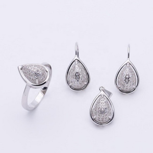 DiFeiYa luxury cubic zirconia 925 silver jewelry sets necklace earrings ring with good price