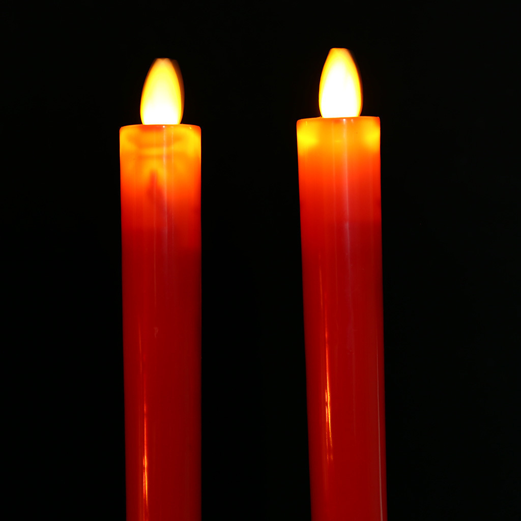 Wedding Favors Battery Operated 3D Flameless Moving Thin Plastic Taper Candles For Wedding Led Candles Table Decoration