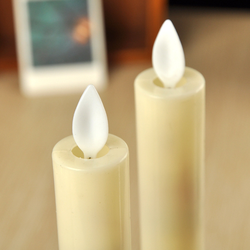 Wedding Favors Battery Operated 3D Flameless Moving Thin Plastic Taper Candles For Wedding Led Candles Table Decoration