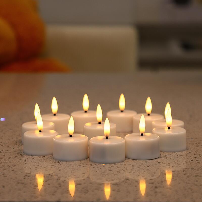 BSCI Decorative Remote Control Flickering Flameless Christmas Sphere Rechargeable Electric Tea Lights LED Candles