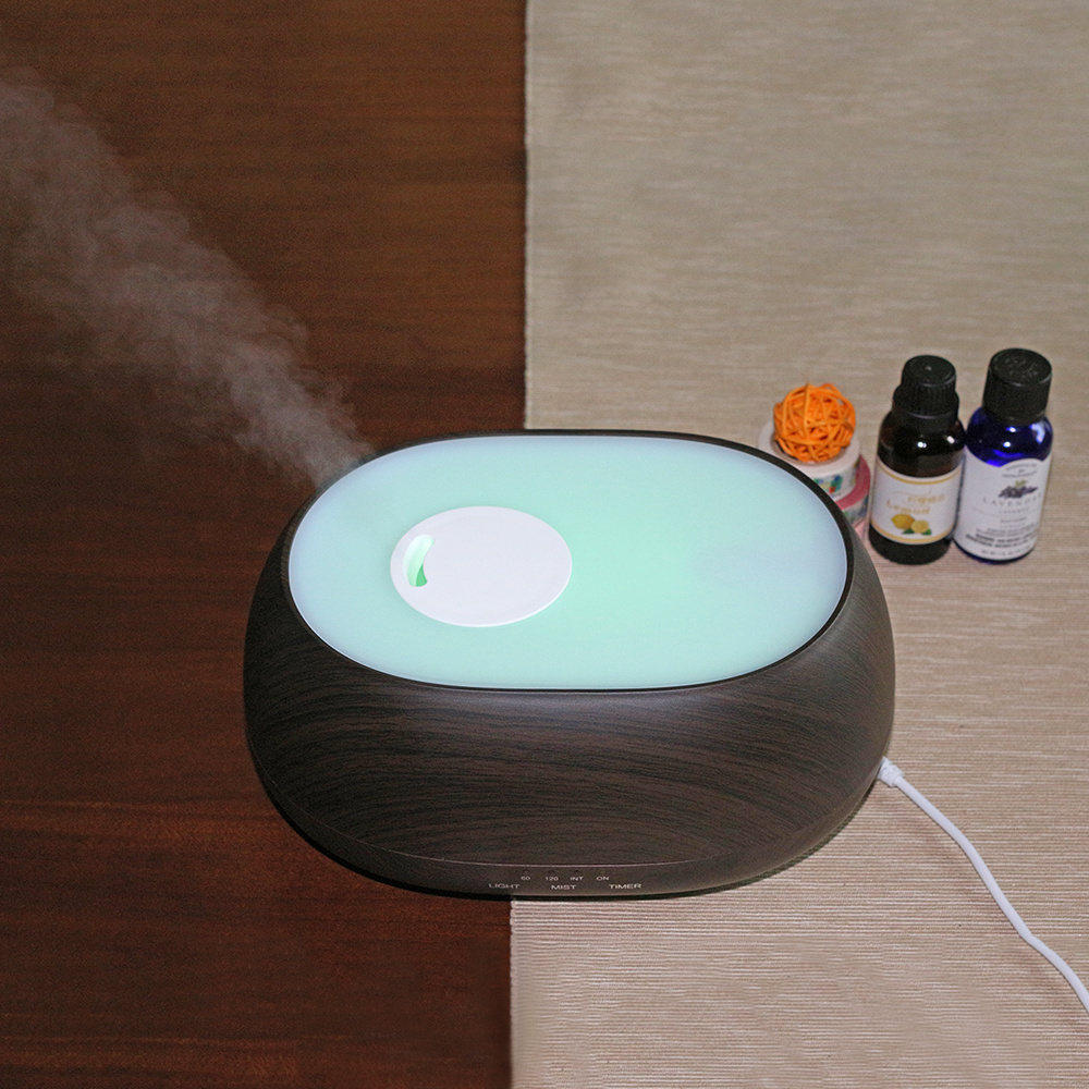 2023 New Desktop Humidifier 2 Spray Ways Cloud Cool Mist Aroma 500ml Wood Essential Oil Diffuser