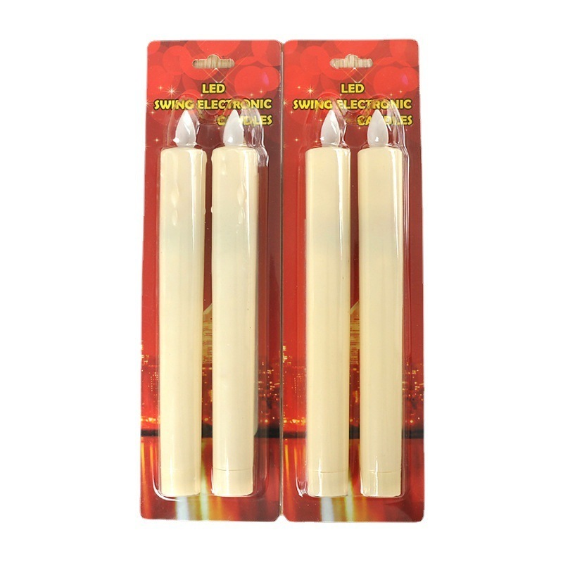 Wedding Favors Battery Operated 3D Flameless Moving Thin Plastic Taper Candles For Wedding Led Candles Table Decoration