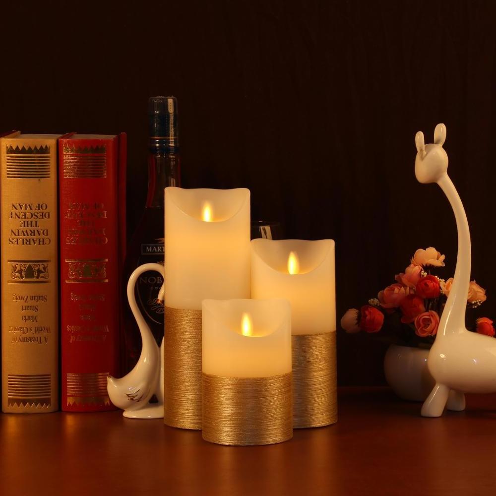 Holiday Living Time Flameless Table Wax Light  Activated Led Candle With Timer