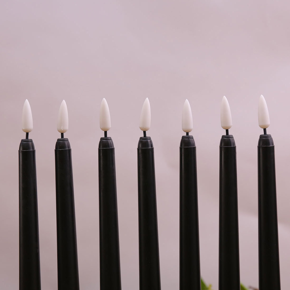 Wedding Favors 3D Bullet 11inch Flameless Black Plastic Led Taper Candle with Remote Control and Timer Wedding Decoration