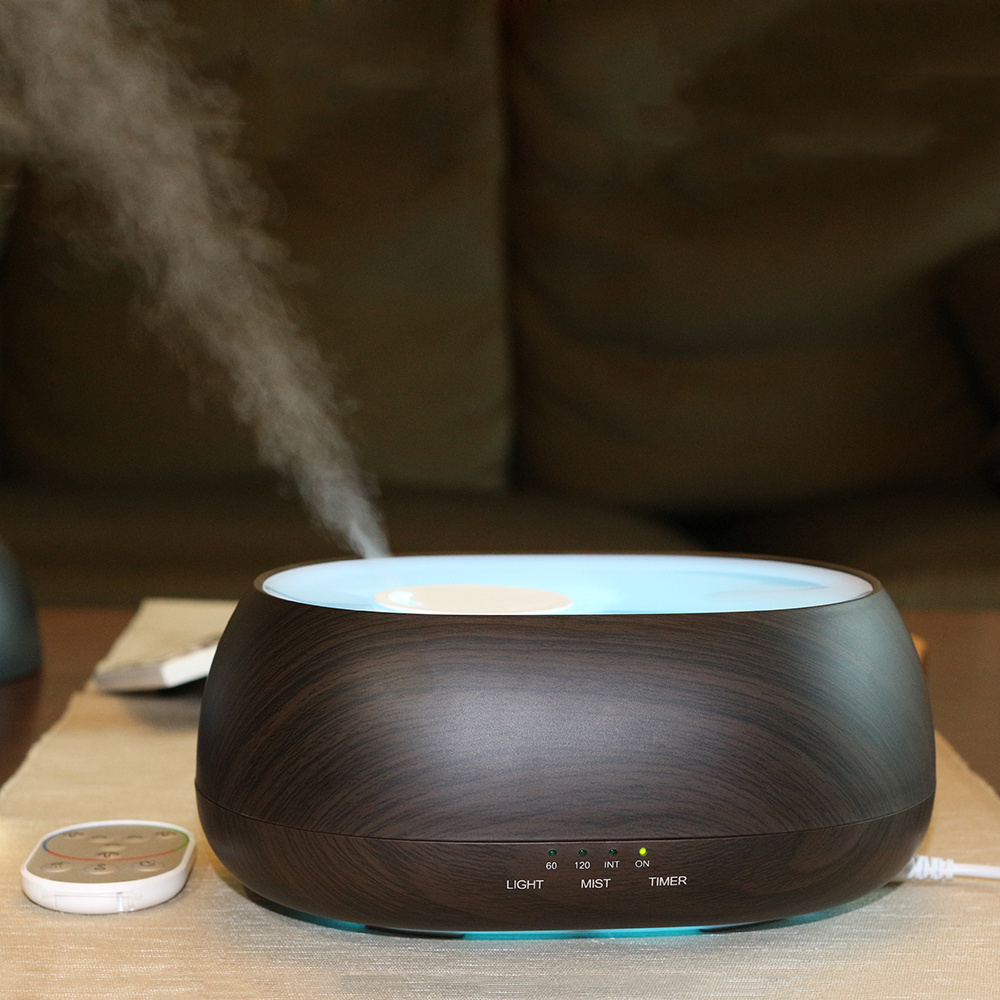 2023 New Desktop Humidifier 2 Spray Ways Cloud Cool Mist Aroma 500ml Wood Essential Oil Diffuser