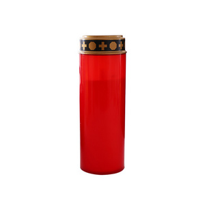 Wholesale Plastic Flickering Flameless LED Battery Operated 7X21cm  Tall Memorial Votive Candles for Church