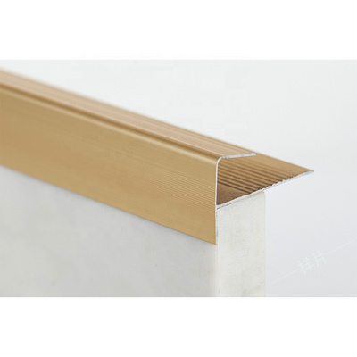 Free samples Aluminium Stair Nosing Profiles Metal Tile Trim For Stair Edge Protection High Quality Stair Nosing Strips