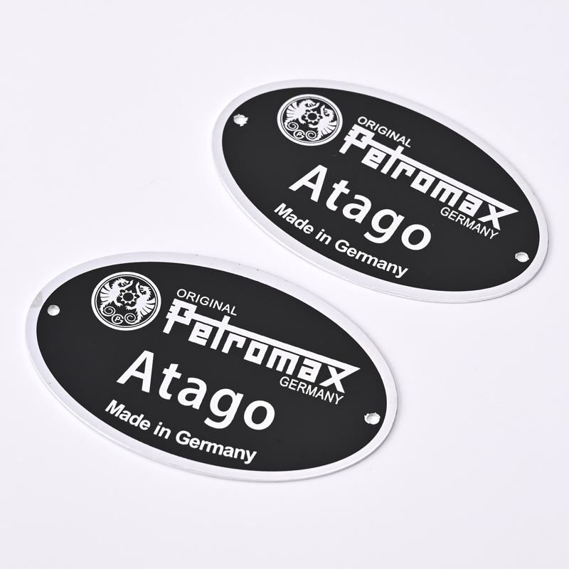 Customized High glossy Embossed Aluminum Die Casting Type Label Logo Metal Nameplate crafts Custom metallic nameplate Label Tag