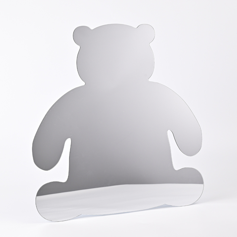 Bear Shape Acrylic Plastic Perspex Decoration Mirror New Custom Unbreakable Printing Wall Sticker Decor Acrylic Mirror