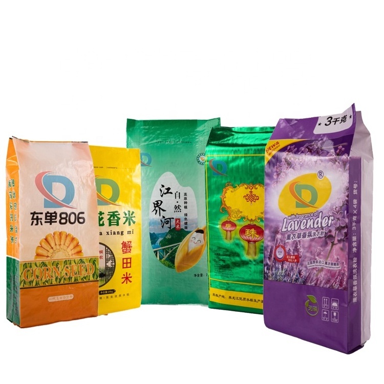 Rice Bag 25kg 50kg Plastic Sand Cement Packaging Bags Poly PP Woven Sacks Polypropylene Plastic Sack Bag For Chemical Fertilizer