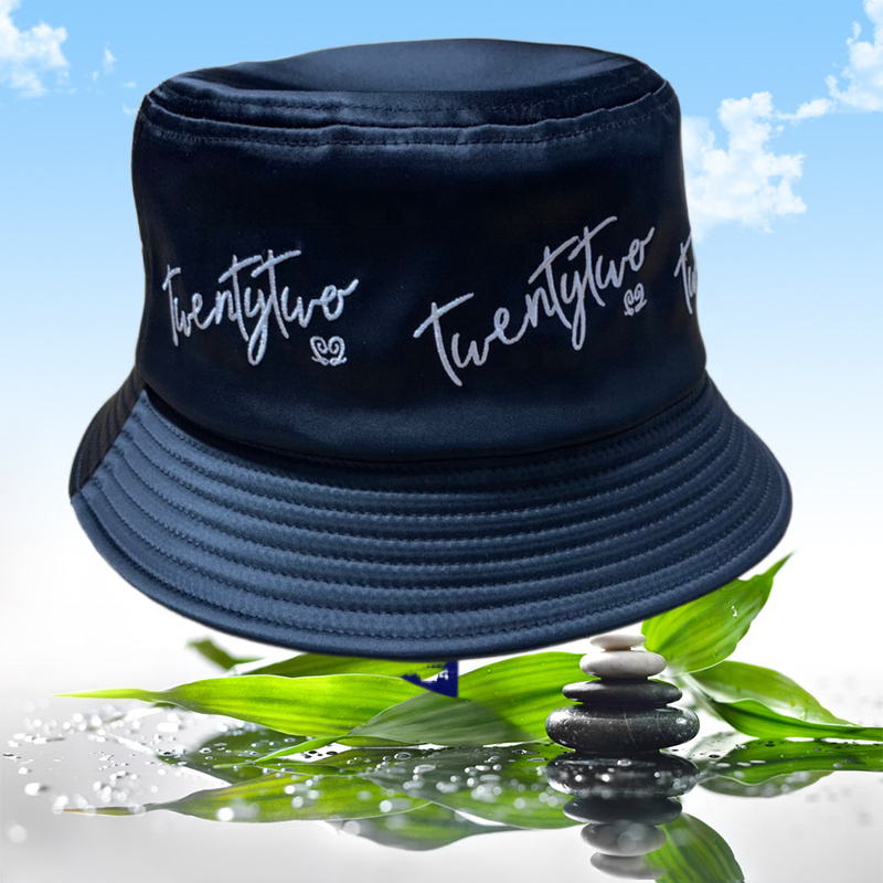 100% cotton custom bucket hat embroidery logo custom digital printing sun visor satin bucket hat