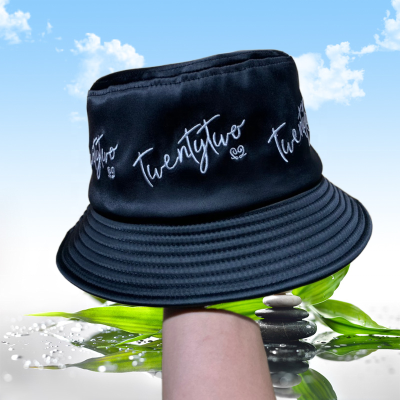 100% cotton custom bucket hat embroidery logo custom digital printing sun visor satin bucket hat