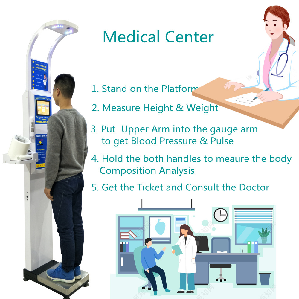 DHM-15A medical Health Check Kiosk with body composition analysis