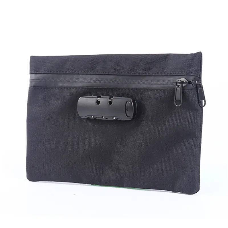 Multi Function Security Money Cash Bag with Lock Locking Bank pouch Bag For Cash Water Resistant Locking Money Bag for Travel