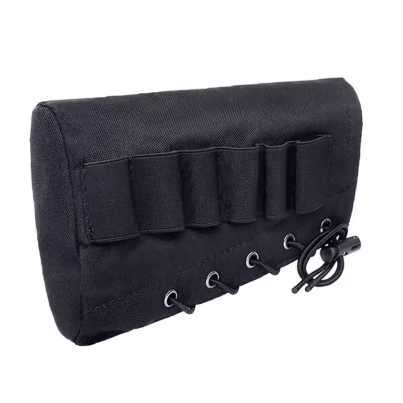 Tactical Chin Rest 6 Round Ammo Shell Holder 12/20 Ga Bullet Carrier Hunting Cartridge Pouch