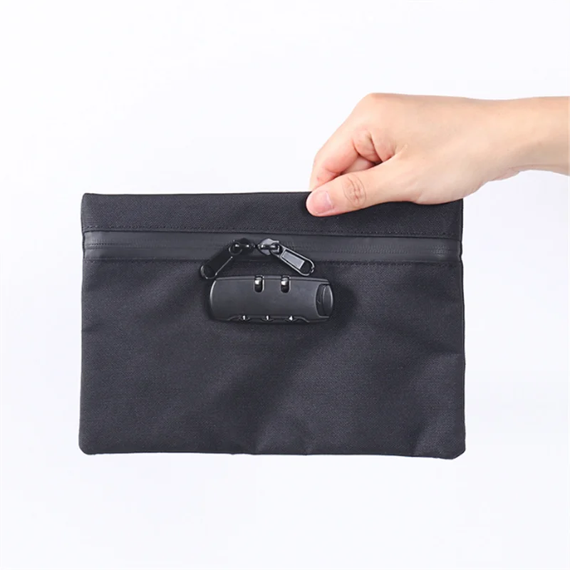 Multi Function Security Money Cash Bag with Lock Locking Bank pouch Bag For Cash Water Resistant Locking Money Bag for Travel