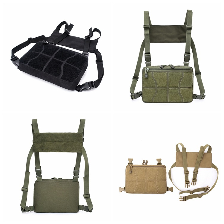 Outdoor Tactical Adjustable Harness Chest Rig Waist Pack Molle Bag Front Fanny Pack