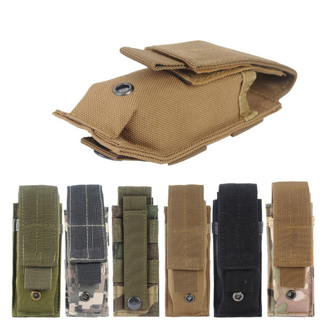 Tactical Pouch Single Magazine Pouch Knife Flashlight Hunting Ammo Camo Bags