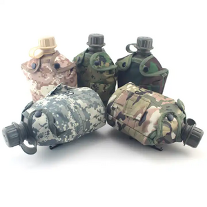 Tactical US Camouflage Survival Water Bottle Kettle with Cover Canteen Kettle