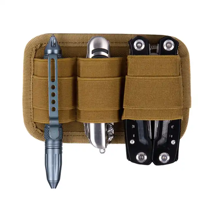 Tactical Molle Elastic Organizer Holder Pouch Hook Backed Modular Insert EDC Tool Accessories Flashlight Holder