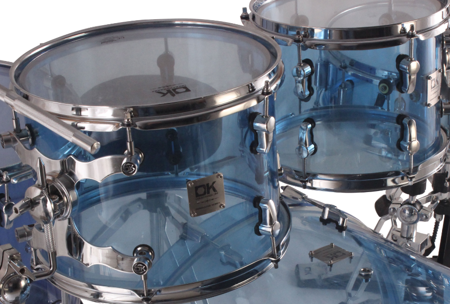 Good quality transparent acrylic acoustic musical instrument drum set