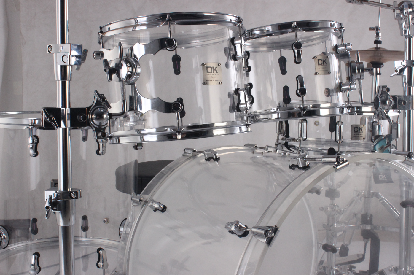 Factory wholesale professional acrylic shell great DK clear musical drum kits