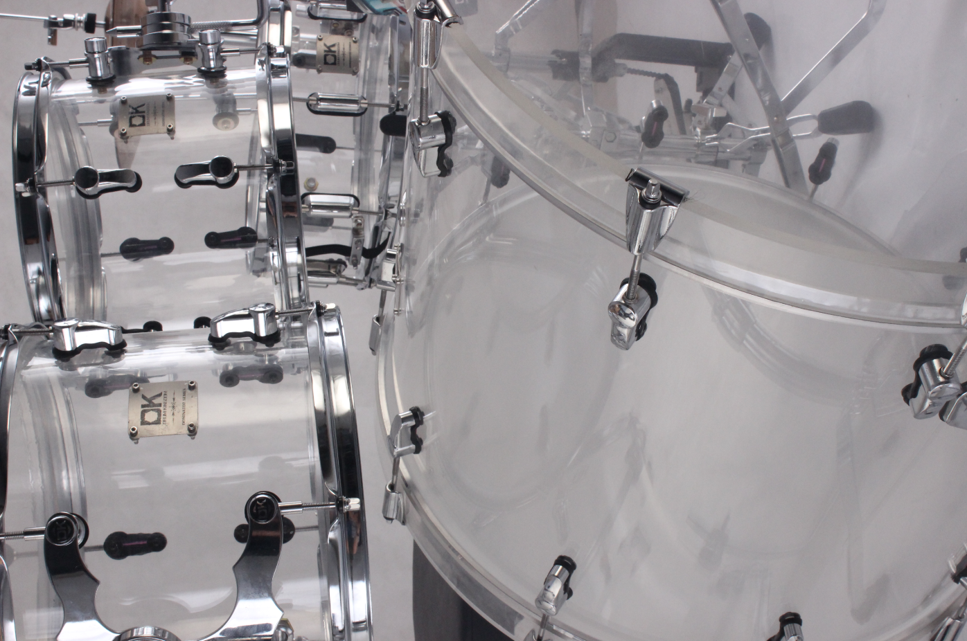 Factory wholesale professional acrylic shell great DK clear musical drum kits