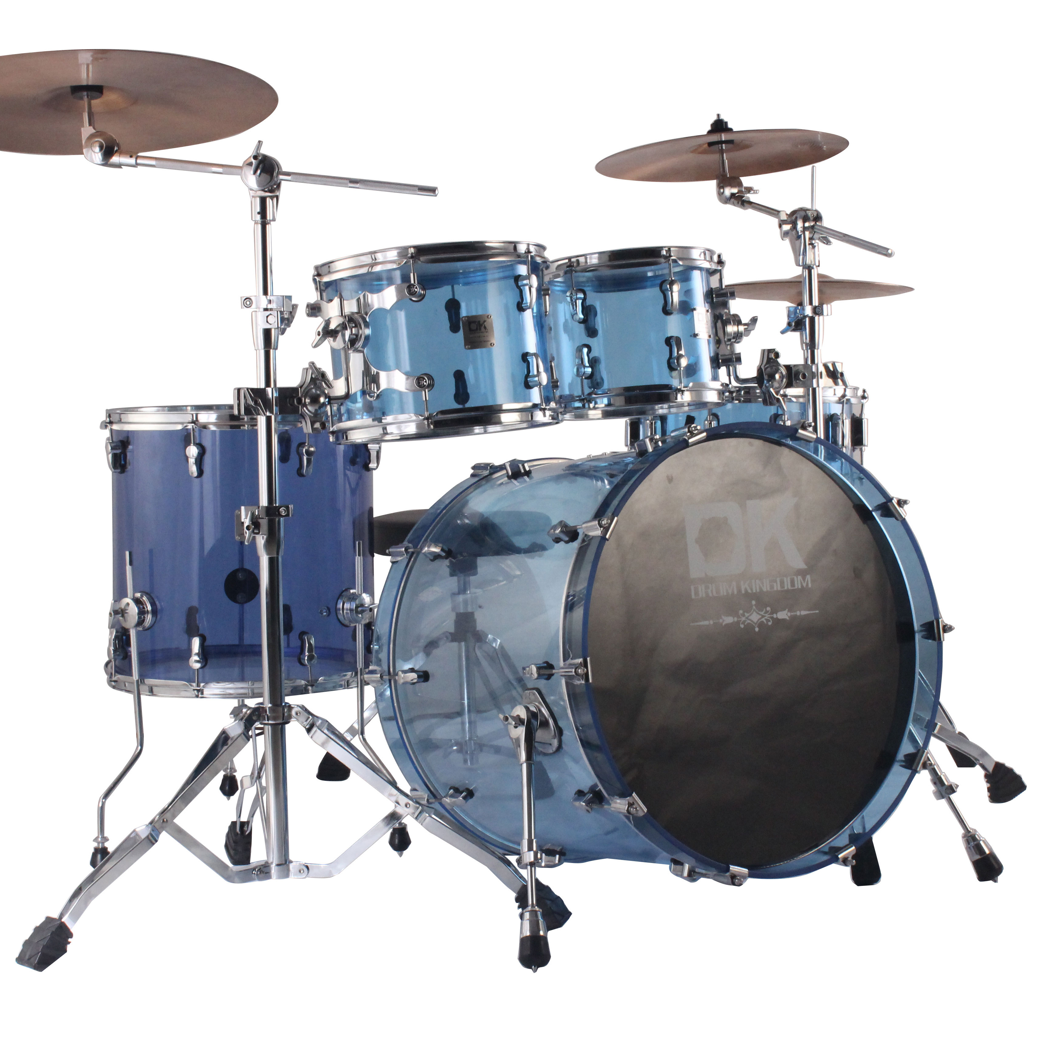 Good quality transparent acrylic acoustic musical instrument drum set