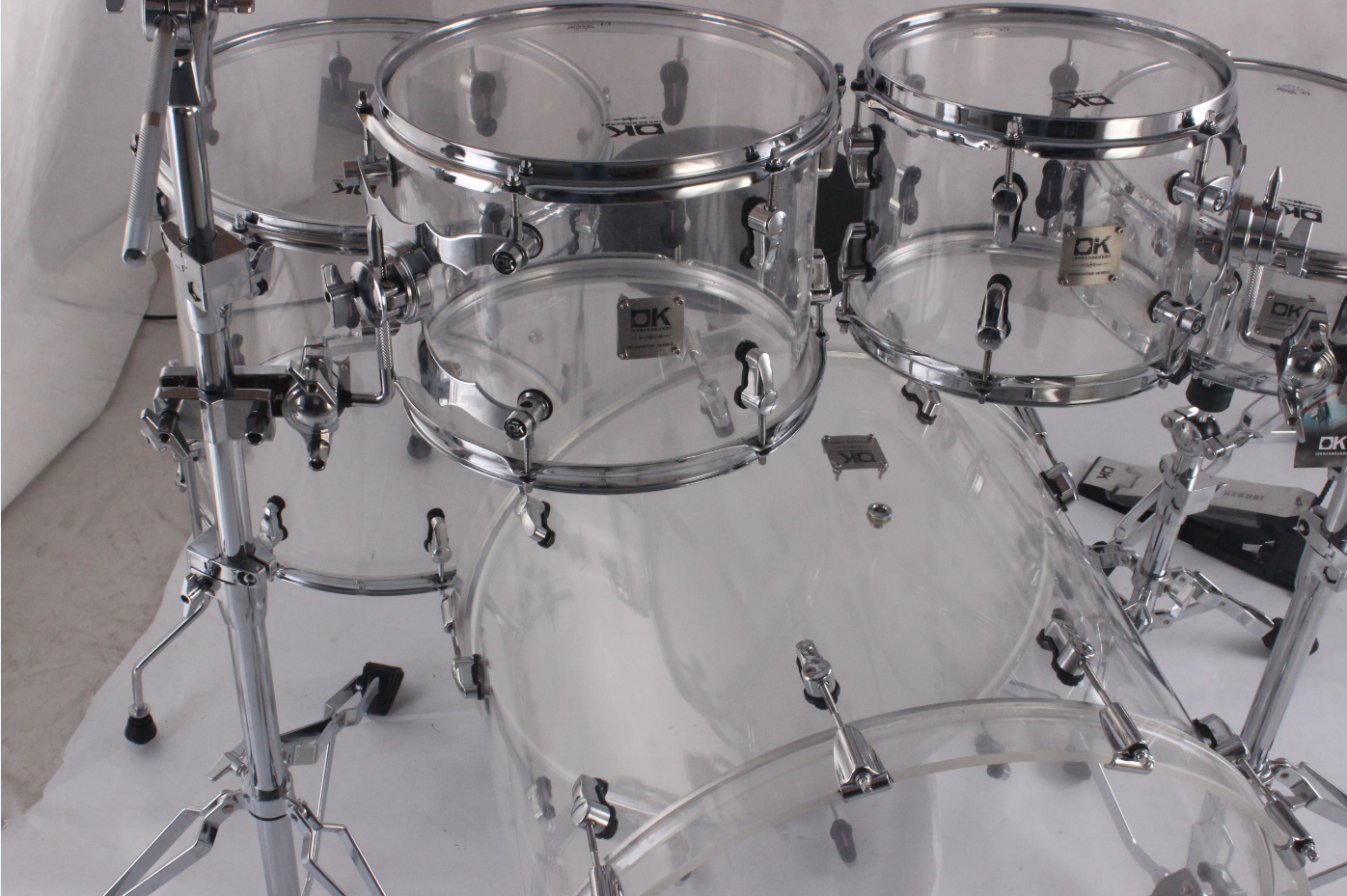 Factory wholesale professional acrylic shell great DK clear musical drum kits