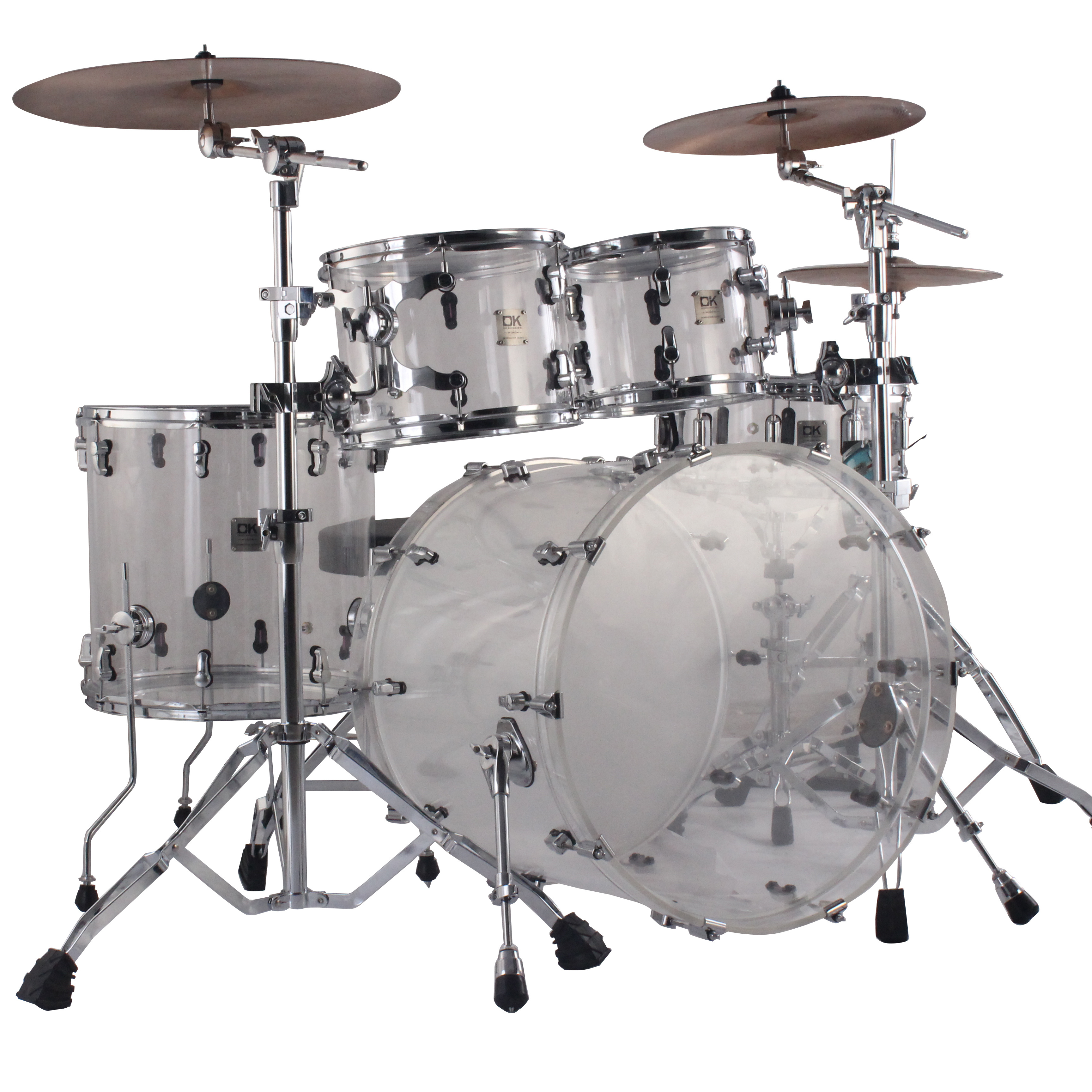 Factory wholesale professional acrylic shell great DK clear musical drum kits