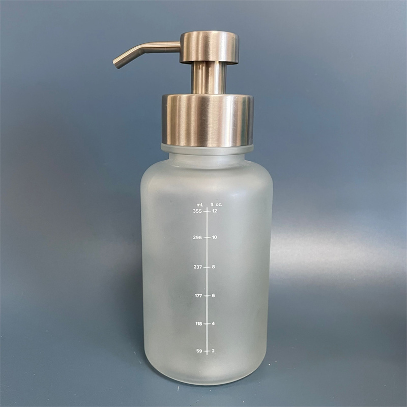 Empty Amber Stainless Steel Glass Lotion Pump/foam pump  Bottle Soap Dispenser 250 Ml bottle With Metal Gold Pump