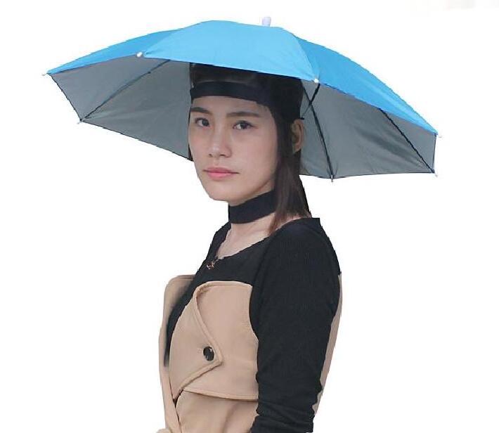 Foldable Sun Umbrella Hat Headwear Head Hats Outdoor Sports Camping Umbrella Country Folding Fishing Hiking Golf Beach Polyester