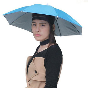 Foldable Sun Umbrella Hat Headwear Head Hats Outdoor Sports Camping Umbrella Country Folding Fishing Hiking Golf Beach Polyester