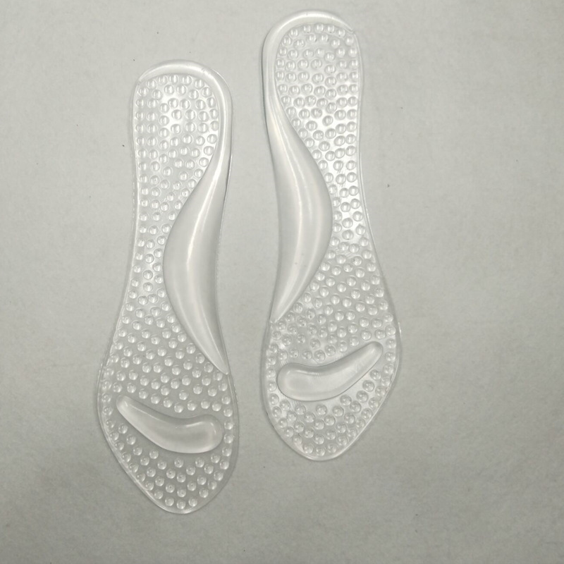 women 3/4 silicone gel insoles high heels thickened arch support pain relief insole transparent ladies flat foot sole pad