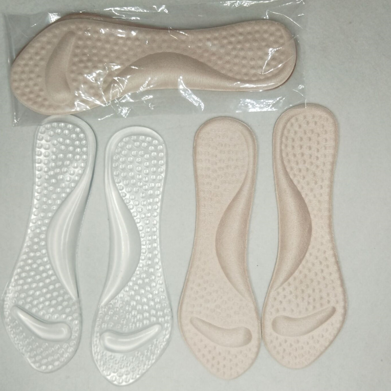 women 3/4 silicone gel insoles high heels thickened arch support pain relief insole transparent ladies flat foot sole pad